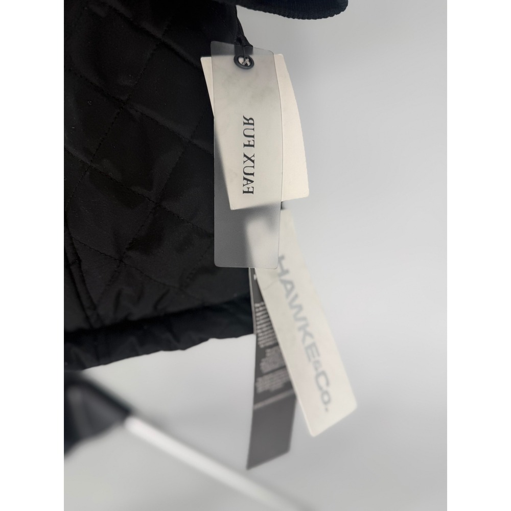 NWT Hawke & Co Black Quilted Puffer Parka Faux Fur Hood Thinsulate Winter Coat M - Picture 6 of 10